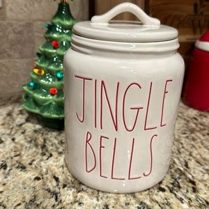 Rae Dunn Jingle Bells canister